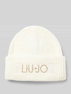 Czapka beanie z naszywką z logo Liu Jo White