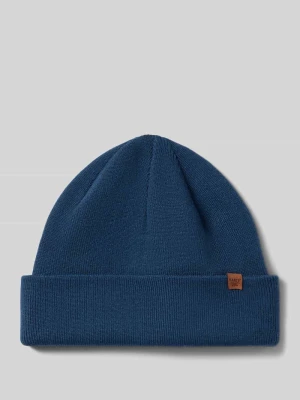 Czapka beanie z wywijanym brzegiem z mieszanka wiskozy model 'WILLES' Barts Jeansowy niebieski