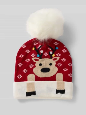 Czapka beanie z pomponem CAPELLI NEW YORK