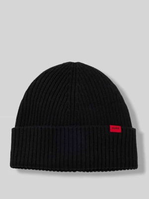 Zdjęcie produktu Czapka beanie z prążkowanej czystej żywej wełny model ‘XOLA’ HUGO