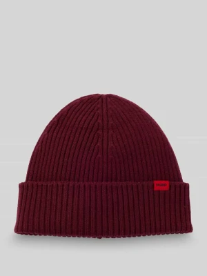 Czapka beanie z prążkowanej czystej żywej wełny model ‘XOLA’ HUGO
