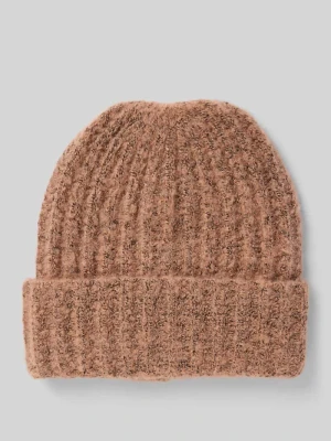 Czapka beanie z prążkowanej dzianiny model ‘PYRON’ Pieces Różowy