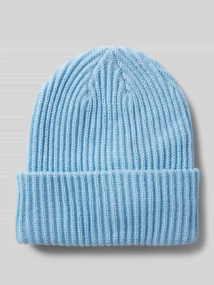 Czapka beanie z szerokim brzegiem i prążkowaną dzianiną Pieces