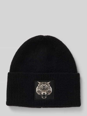 Czapka beanie z szerokim brzegiem i wyhaftowanym motywem Antony Morato