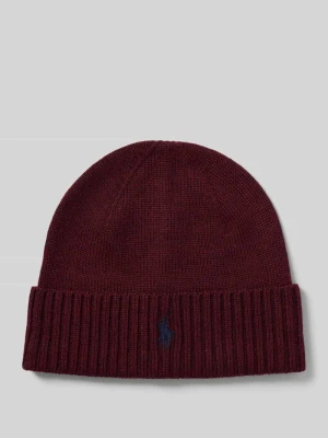 Czapka beanie z wełny z wyhaftowanym logo Polo Ralph Lauren