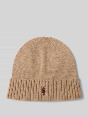 Czapka beanie z wełny z wyhaftowanym logo Polo Ralph Lauren