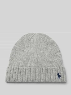 Czapka beanie z wełny z wyhaftowanym logo RALPH LAUREN TEENS