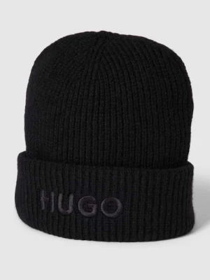 Czapka beanie z wyhaftowanym logo model ‘Social’ HUGO