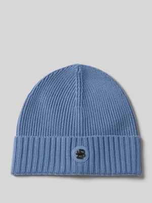 Czapka beanie z żywej wełny z detalem z logo model ‘Fati’ Boss