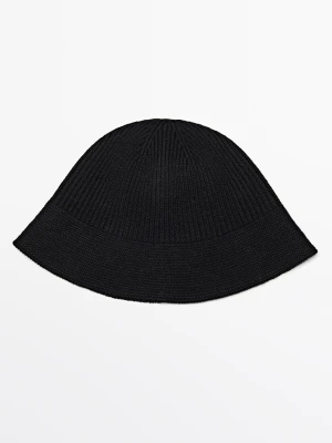 Czapka Bucket Z Mieszanki Wełny - Czarny - Massimo Dutti - Female