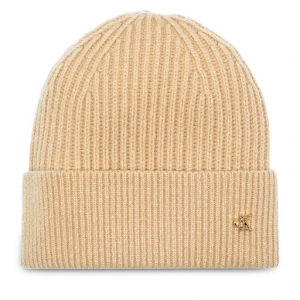 Czapka Calvin Klein Ck Metal Wool Beanie LV04D8032G Beżowy