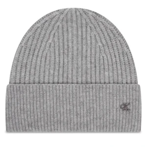 Czapka Calvin Klein Ck Metal Wool Beanie LV04D8032G Szary