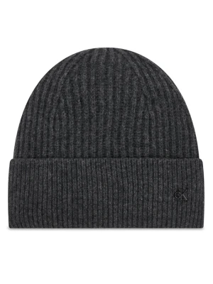 Czapka Calvin Klein Ck Metal Wool Beanie LV04D8032G Szary