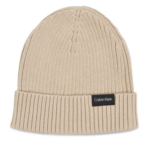 Czapka Calvin Klein Classic Cotton Rib Beanie K50K510982 Beżowy