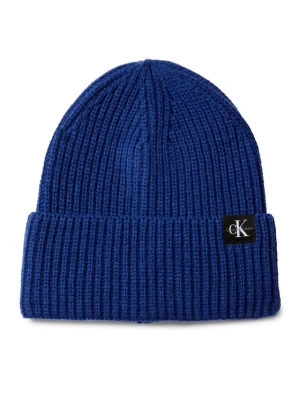 Czapka Calvin Klein Jeans Monogram Rib Beanie IU0IU00440 Niebieski