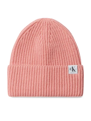 Czapka Calvin Klein Jeans Monogram Rib Beanie IU0IU00440 Różowy