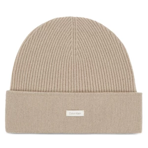 Czapka Calvin Klein Label Cashmere Beanie K60K611156 Beżowy