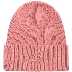 Zdjęcie produktu Czapka CK Embroidery Fine Rib Beanie Dusty Rose K60K612590 VCE (CK554-b) Calvin Klein