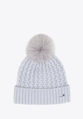 Czapka damska o splocie w drobny wzór szara Wittchen