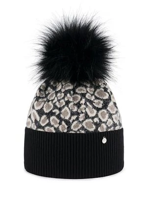 Czapka damska w panterkę z pomponem Olsen