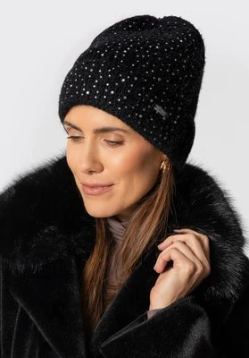 Czapka damska z drobnymi cyrkoniami czarna Wittchen