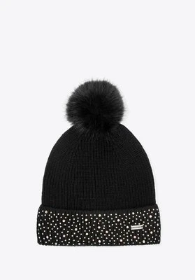 Czapka damska zimowa z cyrkoniami czarna Wittchen