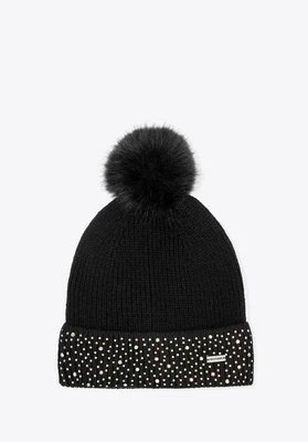 Czapka damska zimowa z cyrkoniami czarna Wittchen