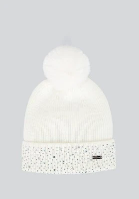 Czapka damska zimowa z cyrkoniami kremowa Wittchen