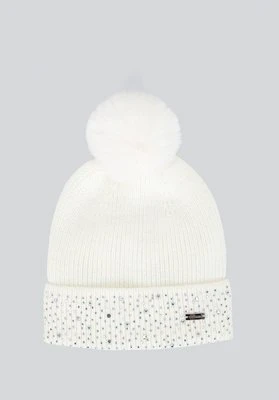 Czapka damska zimowa z cyrkoniami kremowa Wittchen