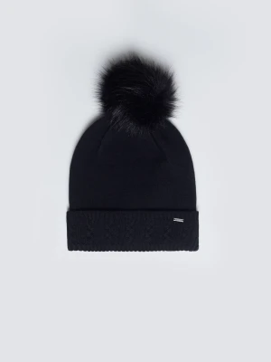 Czapka damska zimowa z pomponem czarna Stanilo 906 BIG STAR