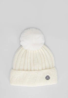 Czapka damska zimowa z pomponem ecru Wittchen