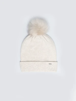 Czapka damska zimowa z pomponem perłowa Stanilo 103 BIG STAR