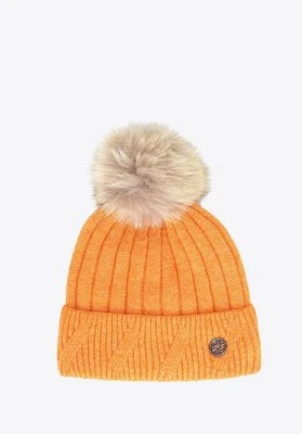 Czapka damska zimowa z pomponem pomarańczowa Wittchen