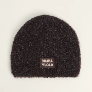 Czapka dzianina mieszanka lureks brązowa BIMBA Y LOLA