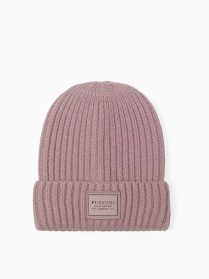 Czapka dzianinowa z grubym splotem różowa Puccini