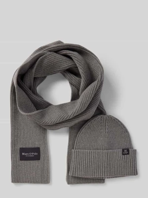 Czapka i szal w zestawie z czystej bawełny Marc O'Polo