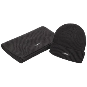 Zdjęcie produktu Zestaw prezentowy czapka i szalik Gs Classic Rib Beanie+Scarf Ck Black K50K512389 BEH (CK577-a) Calvin Klein
