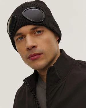 Czapka Męska C.p. Company Cotton Goggle Beanie Czarna CP Company