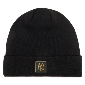 Czapka New Era New York Yankees Metallic Badge Black Cuff Knit Beanie 60424815 Czarny