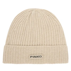 Czapka Pinko Lambkin Cuffia AI 24-25 BLK01 104489 A1CH Beżowy