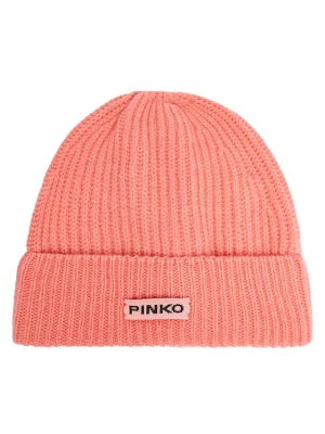 Czapka PINKO Lambkin Cuffia AI 24-25 BLK01 104489 A1CH Koralowy