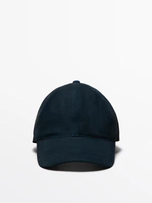 Czapka Ze Skóry, Zamsz - Granatowy - Massimo Dutti - Male