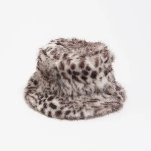 Czapka sztuczne futerko panterka szara BIMBA Y LOLA