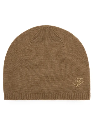 Czapka Tommy Hilfiger Script AW0AW19105 Brązowy jasny