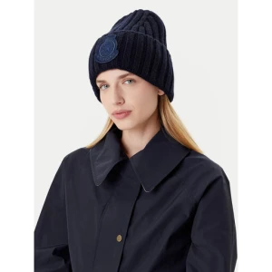 Czapka Tommy Hilfiger Th Crest Fluffy AW0AW18210 Granatowy