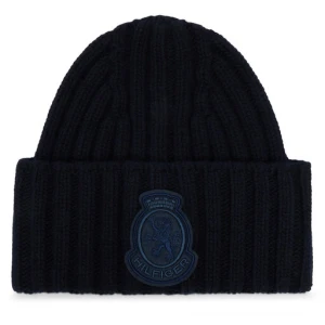 Czapka Tommy Hilfiger Th Crest Fluffy AW0AW18210 Granatowy