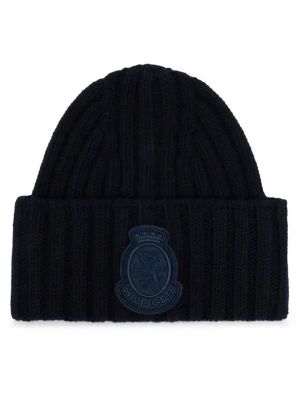 Czapka Tommy Hilfiger Th Crest Fluffy AW0AW18210 Granatowy
