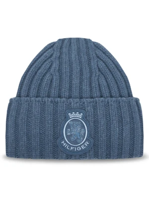 Czapka Tommy Hilfiger Th Crest Fluffy AW0AW18210 Niebieski