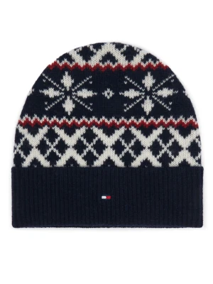 Czapka Tommy Hilfiger Th Flag Fairisle AM0AM14860 Granatowy