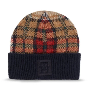 Czapka Tommy Hilfiger Tommy Check Beanie AW0AW15315 Granatowy
